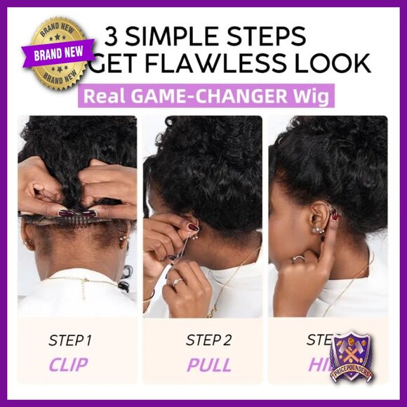 Human Hair Glueless Wig 18in Water Wave HD Lace Frontal Pre Plucked